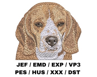 Beagle embroidery file - Beagle Gifts - Dog Art Realistic Dog Trendy embroidery designs