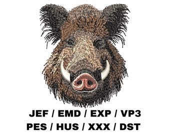 Portrait de visage de sanglier - animal sauvage, gibier de chasse, plein air et nature, artisanat animalier, projet amusant, cadeau DIY, projet unique