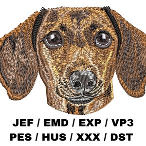 Dachshund Embroidery Pattern - Wiener Dog, Badger Dog, Sausage Dog Lover, Realistic Pet Portrait, Cute Animal Craft, Fun Project, Home Decor