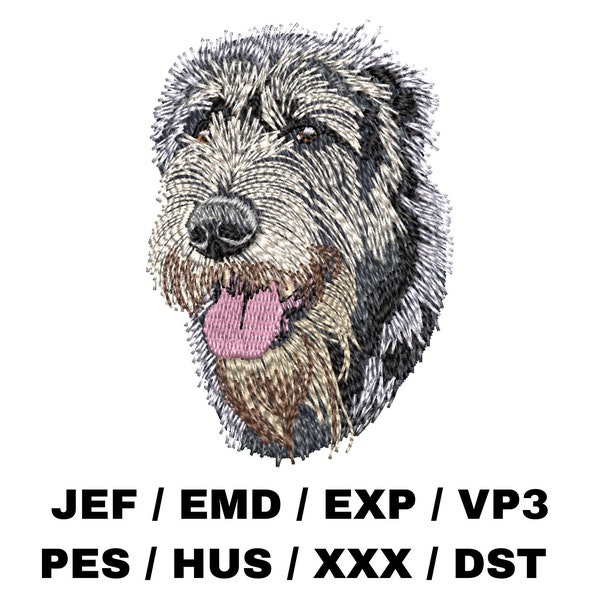 Irish Wolfhound Embroidery Pattern - Irish Greyhound, Realistic Dog Portrait, Paw Parents, Animal Lovers, Large Breed, DIY Home Decor