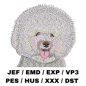 Bichon Frise embroidery file - Dog Gifts - Realistic Dog, Sociable Fuzzball, White Cotton, Gentle Lapdog, trendy embroidery, dog lovers