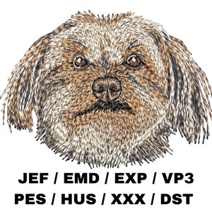 Yorkshire Terrier Face Embroidery Design – Realistic Yorkie Dog Stitch, Digital Download, Fun Project, DIY Gifts, Wall Art, Cute Pet