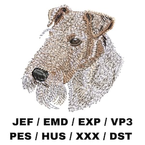 Wire Fox Terrier, WFT - Dog Lover, Canine Art, Rough Coat, Animal Craft, Custom Embroidery, Realistic Pet Portrait, DIY Decor, Fun Project