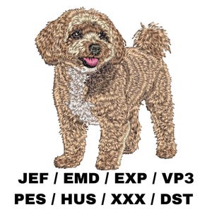 Bichpoo, Poochon - Realistiskt helkroppsmönster, Hundälskare, Djurägare, Gör-det-själv-present, Djurpyssel, Minnessak, Bedårande design, Heminredning