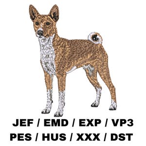 Basenji Realistic Full Body - Dog Portrait Pattern | Instant Download | Pet Design | Memorial Gift | Canine Project | Breed Collection