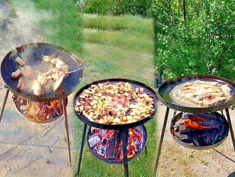 16 in. / 40 sm. Uzbek Kazan Cooking Disc Discada High Heat Disc BBQ, Cowboy Wok. Made in Europe. US Seller. image 2