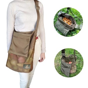 Premium Quality Handmade Mushroom hunting bag Forage Bag for Morels Picking, Hunting Bag, Shopping Mesh Bag. Made in Ukraine. US Seller.