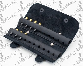 Premium Leather Belt Holder Bullet Ammo Pouch Holds 20 Rounds 17 HMR 22 LR. Made in Europe. US Seller.