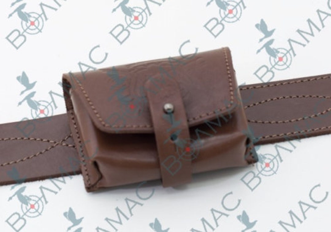 Hunting Quality Leather Rifle Cartridge Holder Pouch Belt Ammo 10