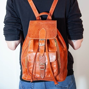 Handcrafted soft leather backpack