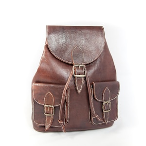 Handcrafted vintage leather backpack