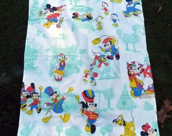 Vintage Disneyland Curtain Mickey Cowboy, Spaceman, Goofy, Minnie, Donald and Pluto
