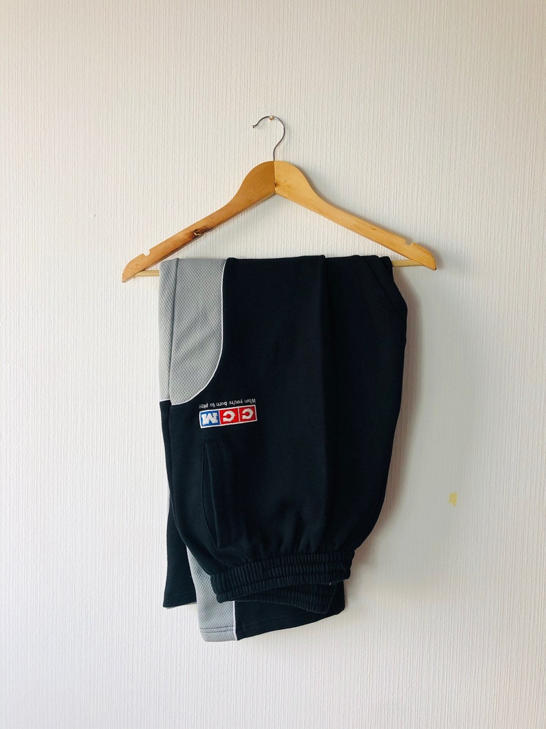 CCM Hockey Vintage Pants black cotton running winter 90s Size men Large
