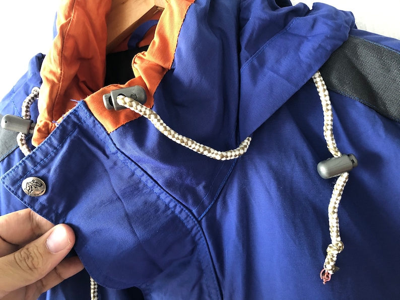 Tenson 80s Vintage Windbreaker SKI mountain Jacket coat Purple neon orange FRANCE rain Jacket 90s Size men L