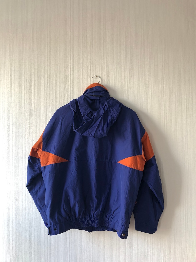 Tenson 80s Vintage Windbreaker SKI mountain Jacket coat Purple neon orange FRANCE rain Jacket 90s Size men L