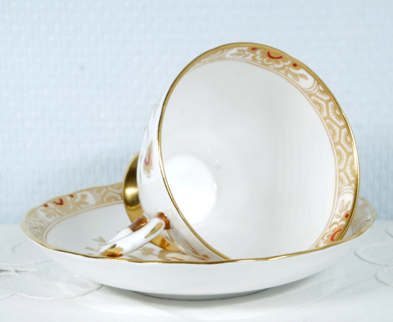 Tuscan Fine English Bone China White Teacup and Saucer D 286 Etsy