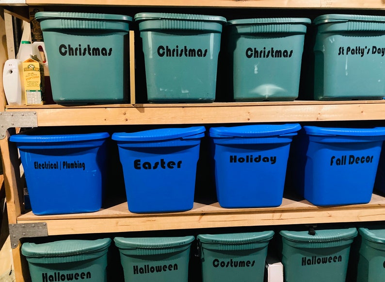 Storage Tote Labels: Weatherproof Adhesive Vinyl Decal - Etsy