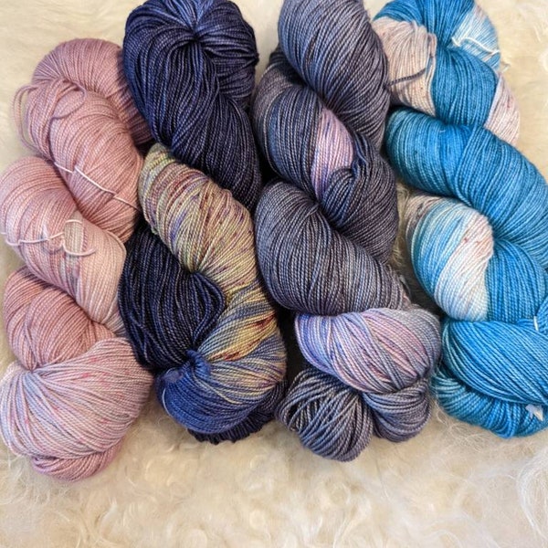 Assigned Pooling Yarn - 800 continuous yards - custom dyed in your choice of colors. Yarn shown are examples only!