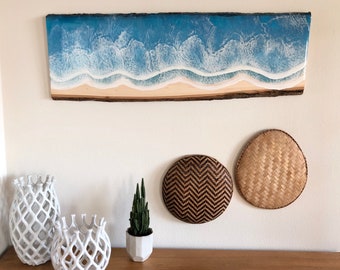 Double Beach Wave Epoxy Resin Wall Art