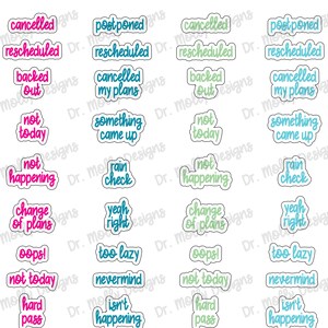 Geannuleerd - Script | Afdrukbare plannerstickers | Afdrukbare offertestickers | Downloadbare Planner Stickers | Functionele Planner Stickers