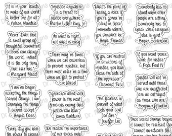 Social Activism Quotes | Printable Planner Stickers | Printable Quote Stickers | Black Lives Matter Planner | Activist Planner Stickers