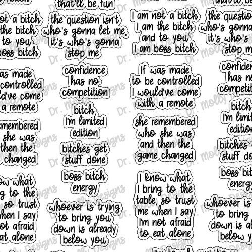 Boss Bh Quotes Printable Planner Quote Stickers - Etsy