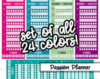 Sidebar SET | Medium Passion Planner Printable Planner Stickers | Passion Planner Functional Sidebar Stickers | Printable Passion Planner