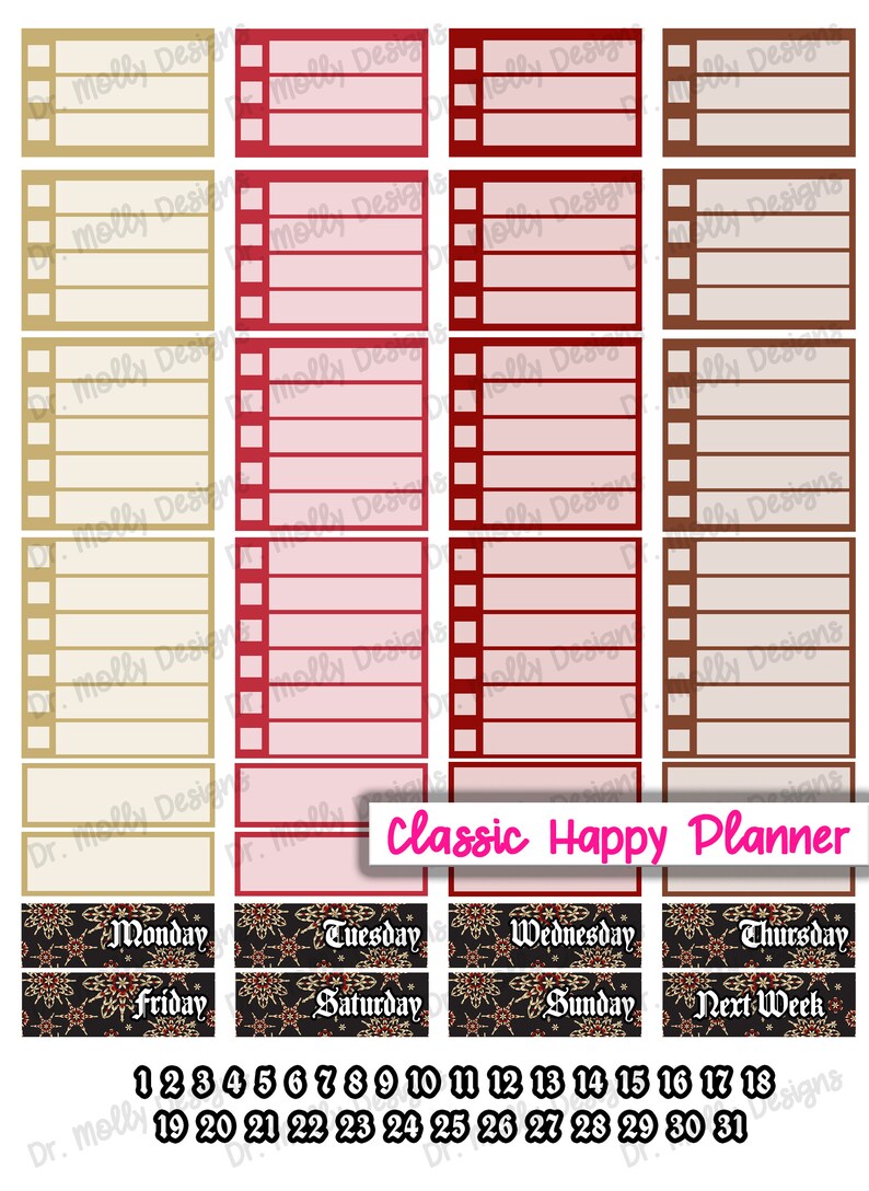 Christmas Markets | Printable Weekly Planner Stickers | Printable Happy ...