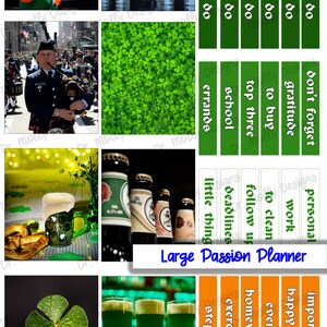 May include: A digital planner with a green shamrock design. The planner has a variety of sections for to-do lists, errands, and other tasks. The planner also includes a section for personal goals and a section for work tasks. The planner is perfect for anyone who wants to stay organized and on track.