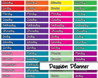Re-Dating Kit | Passion Planner Printable Planner Stickers | Downloadable | Days of Week Stickers | Weekly Stickers | Redate Planner | PP