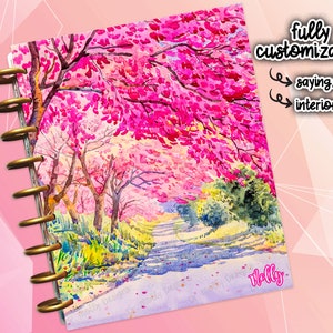 Cherry Blossom Stroll | HP Cover | Fully Customizable | Classic | Skinny | Mini | Happy Planner Dashboard | Sakura | Spring | Flower