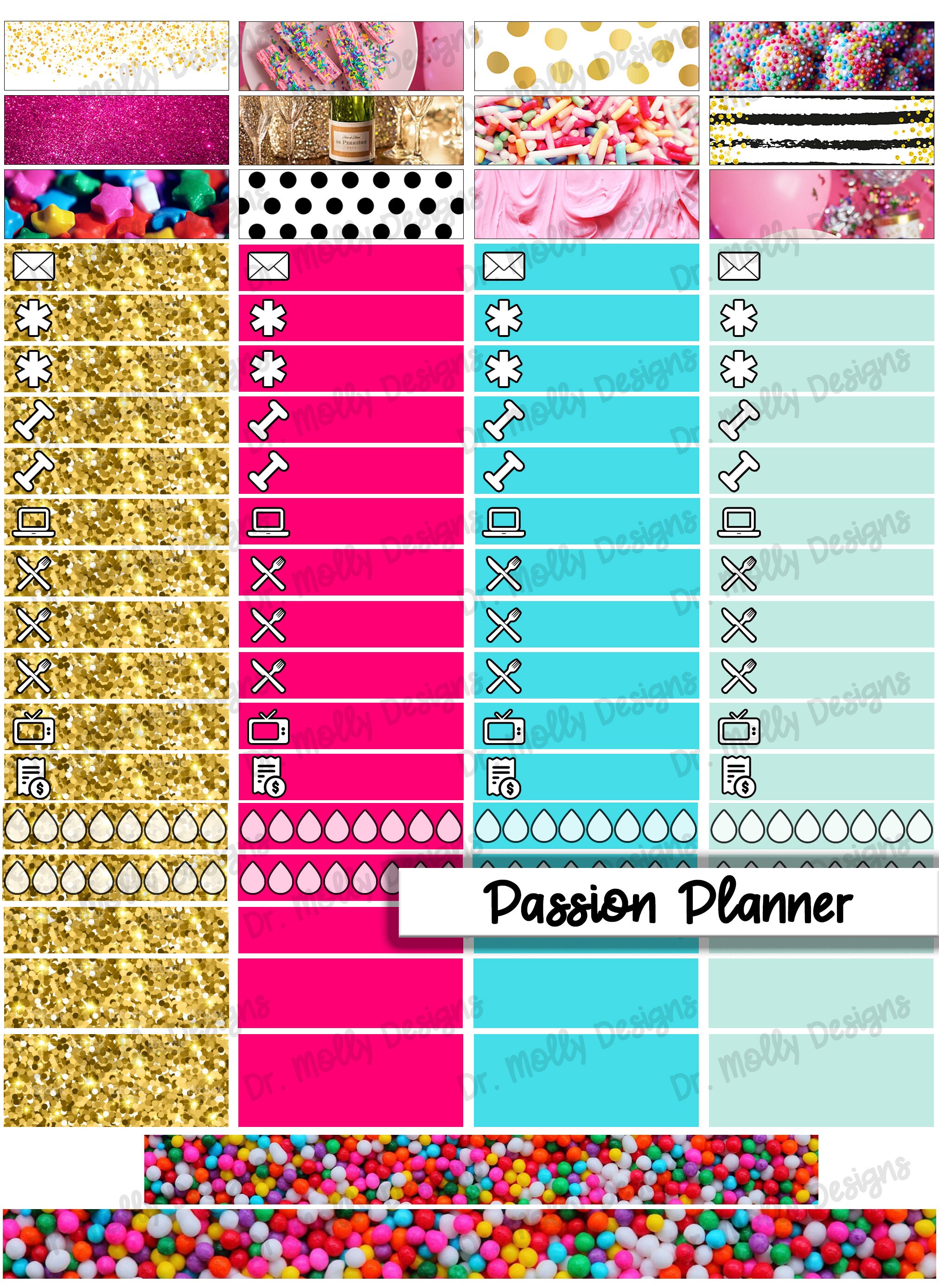 Kate Passion Planner Printable Weekly Planner Stickers Fun Etsy