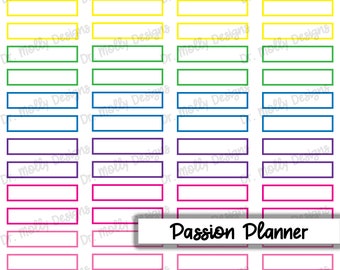 1 Hour Boxes | Passion Planner Functional Printable Planner Stickers | Time Block Stickers for Passion Planner | Printable Hour Box Stickers