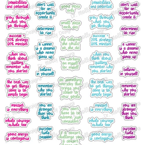 Self-love Quotes Printable Planner Quote Stickers - Etsy