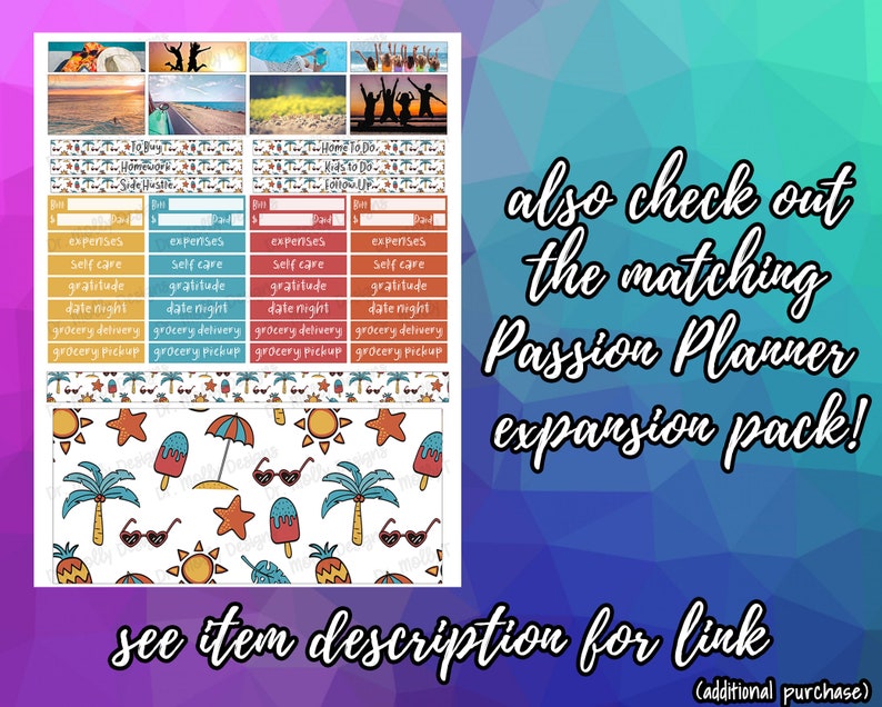 Summer Fun Passion Planner Printable Passion Planner Etsy
