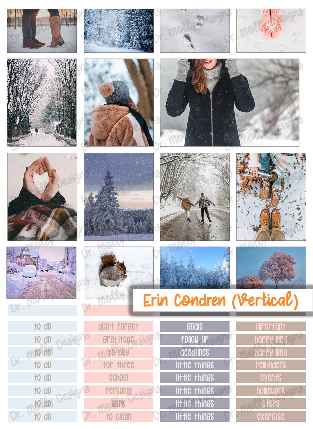 Snow Day | Erin Condren Vertical Planner | Printable Erin Condren ...