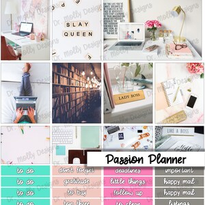 Girl Boss | Passion Planner Printable Weekly Planner Stickers | Weekly Planner Sticker Kit | Printable PP Layout | Boss Babe Planner Sticker