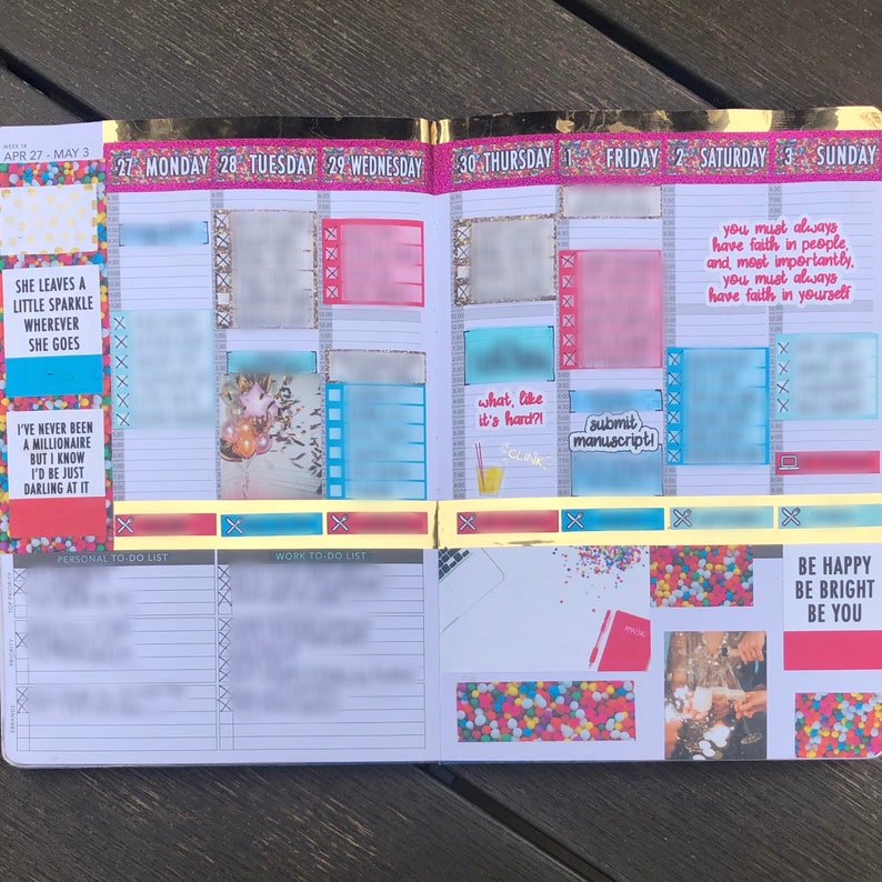 Kate Printable Weekly Planner Stickers Printable Happy Etsy