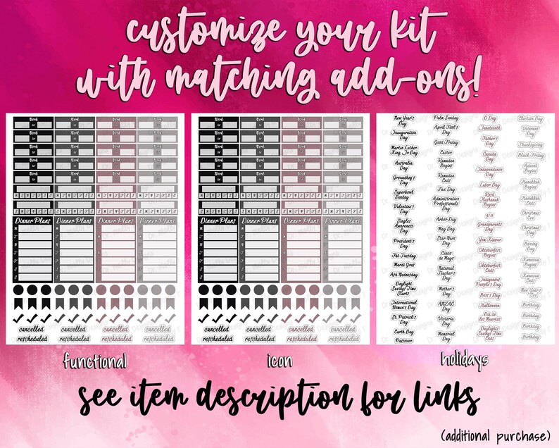 Hygge Passion Planner Printable Weekly Planner Stickers Etsy India