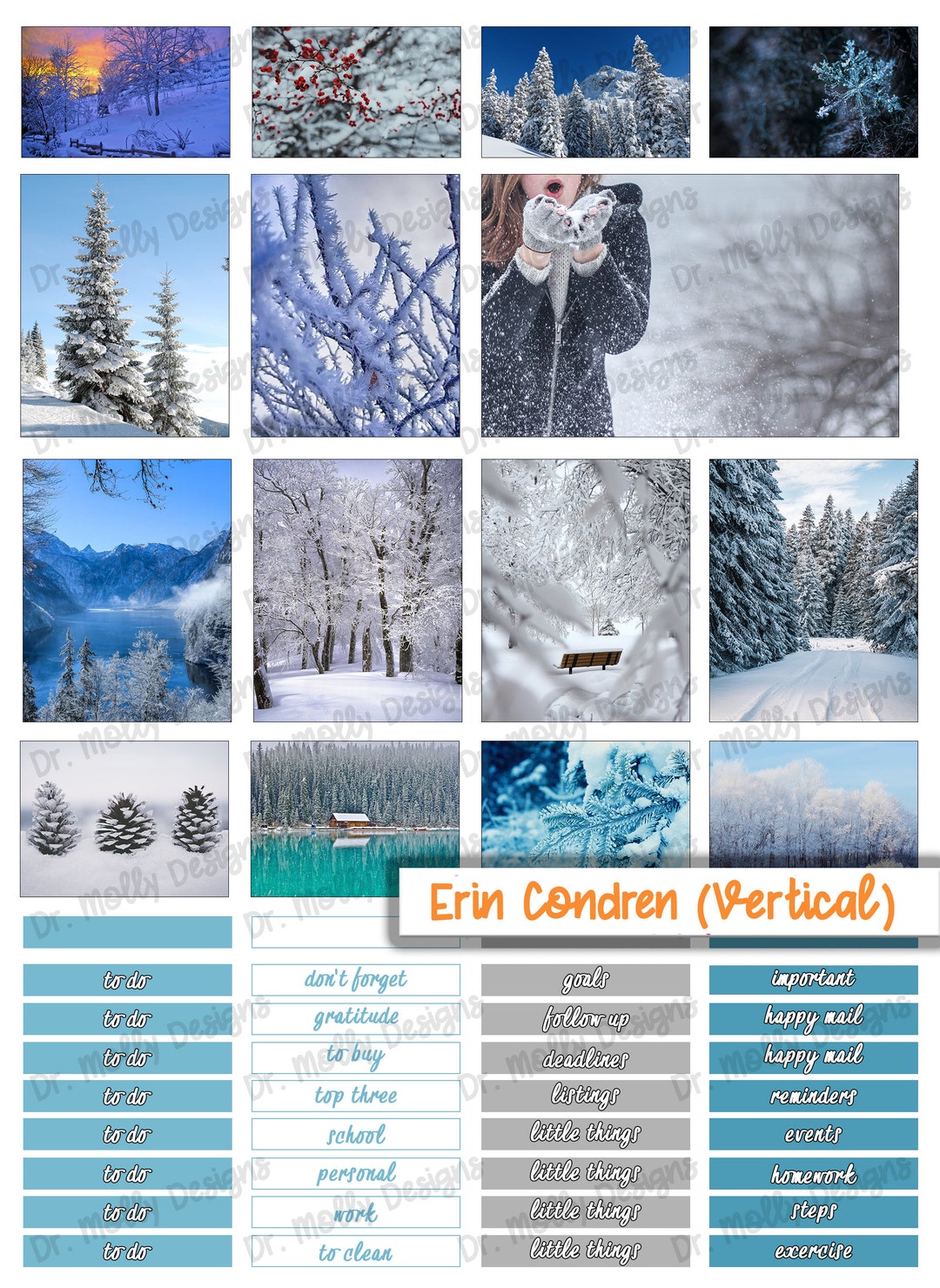 Winter Wonderland | Erin Condren Vertical Planner | Printable Erin ...