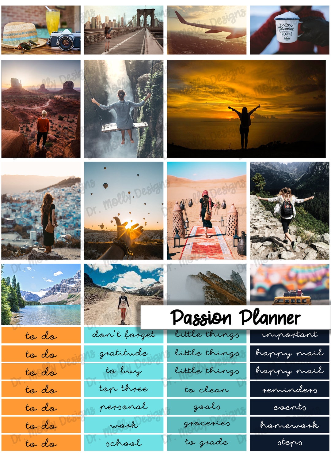 Wanderlust | Passion Planner Printable Weekly Planner Stickers | Travel ...