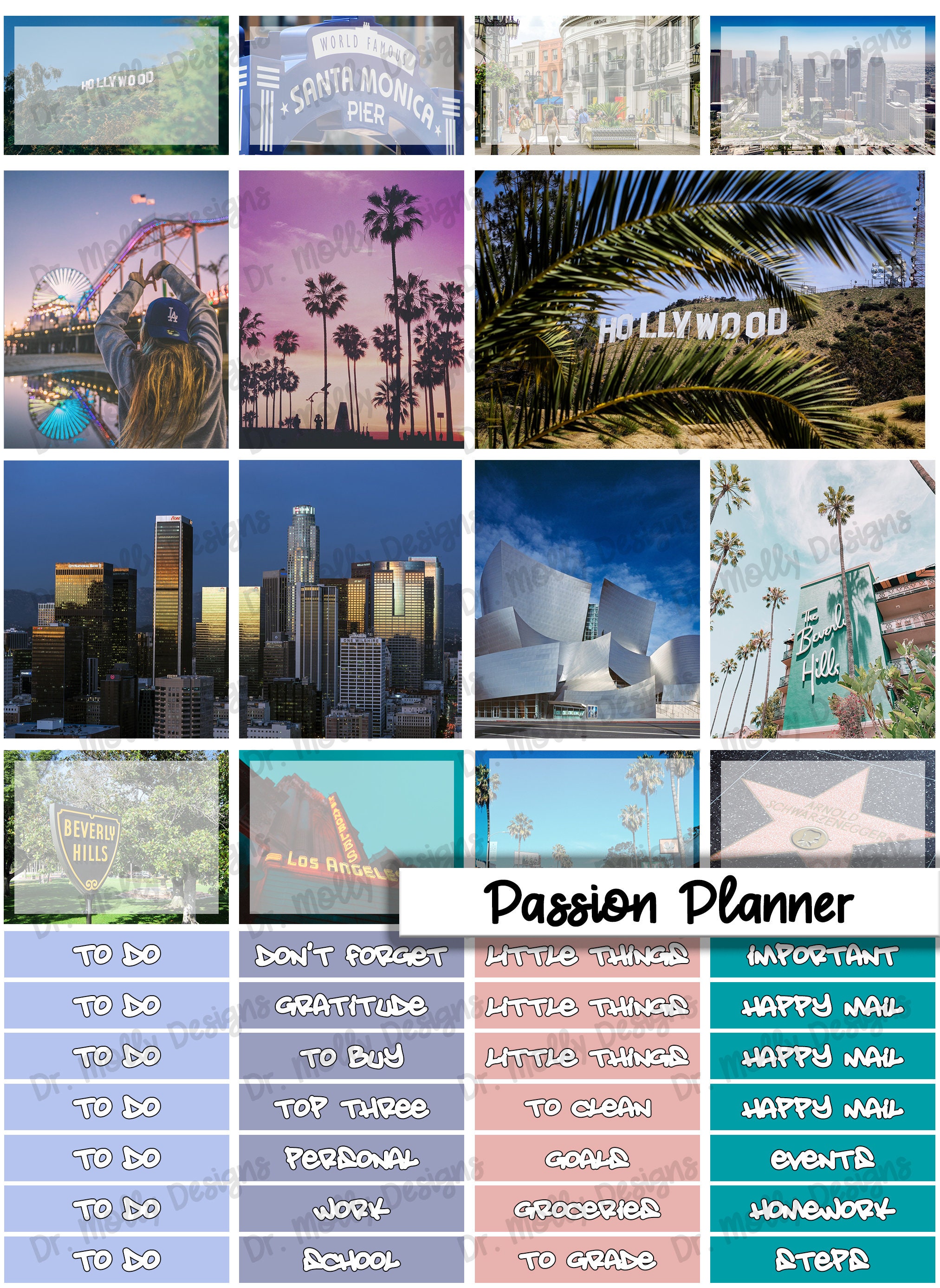 Calendars & Planners Printable Weekly Planner Stickers HP Layout Los