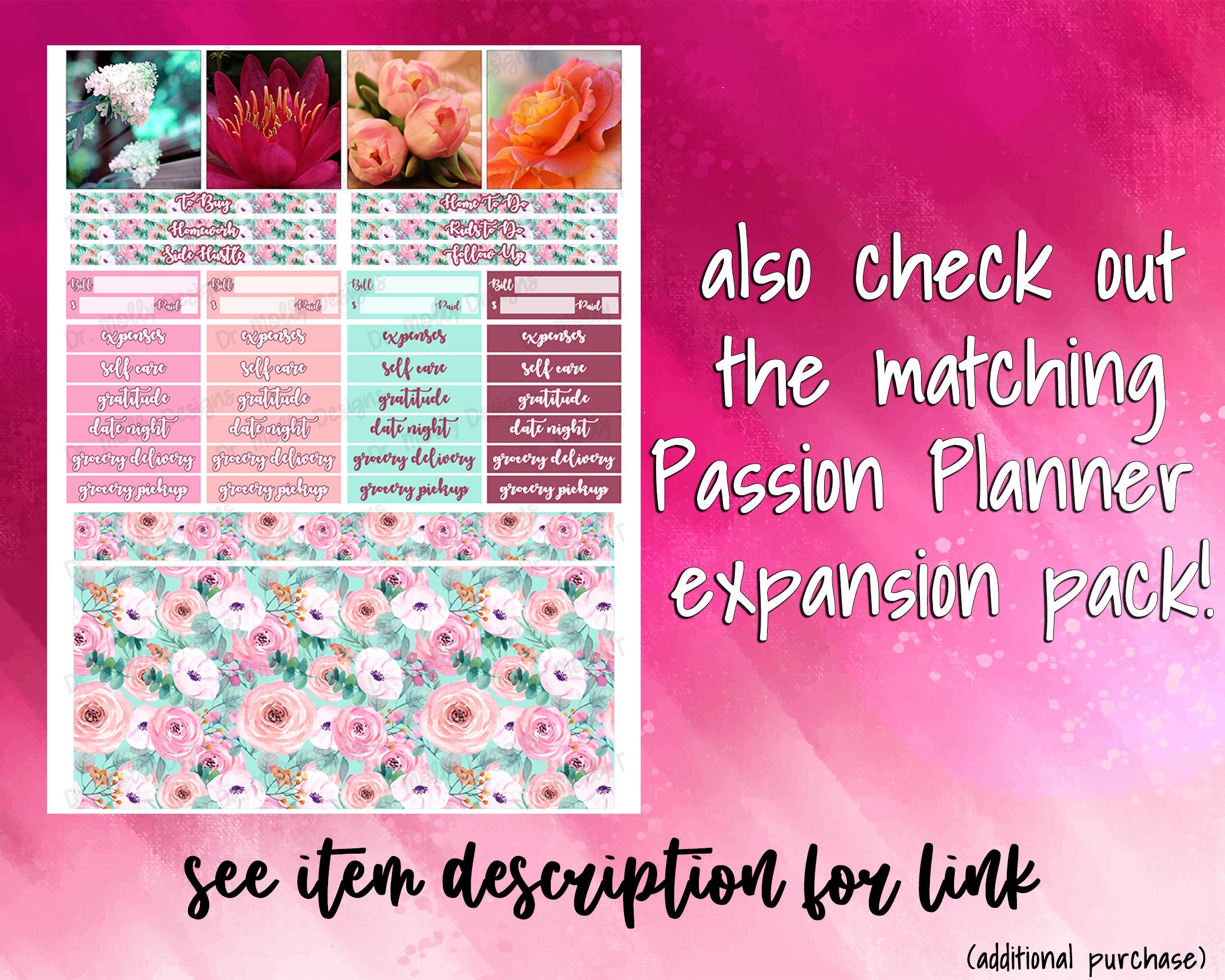 Spring Floral Passion Planner Printable Weekly Planner Etsy