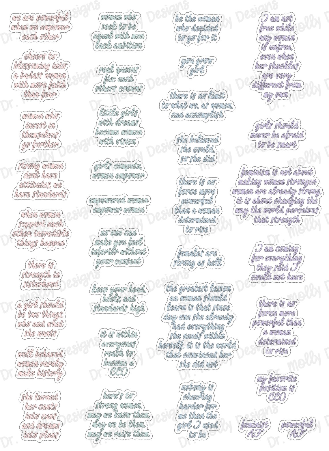 Women Empowerment Quotes Printable Planner Stickers | Etsy