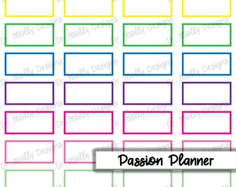 2 Hour Boxes | Passion Planner Functional Planner Stickers | Printable Passion Planner Functional Stickers | Hour Box Stickers for Passion