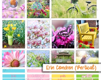 Hello Spring | Erin Condren Vertical Planner | Printable Erin Condren Sticker | Printable Planner Sticker | Weekly Kit | Floral | Gardening