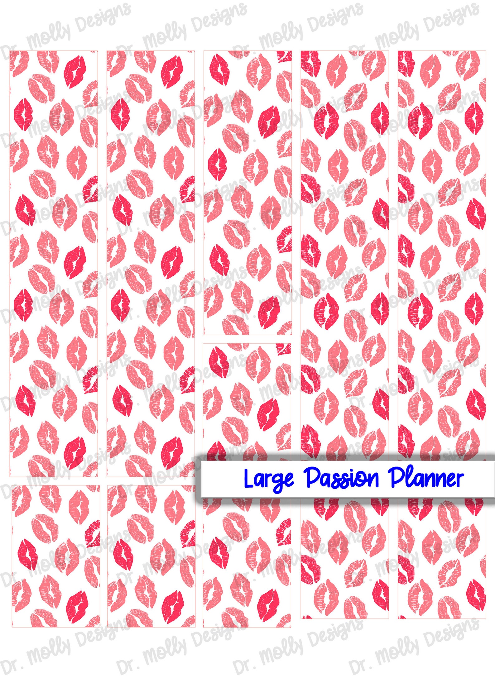 Kisses LARGE MONTHLY Passion Planner Printable Planner Etsy