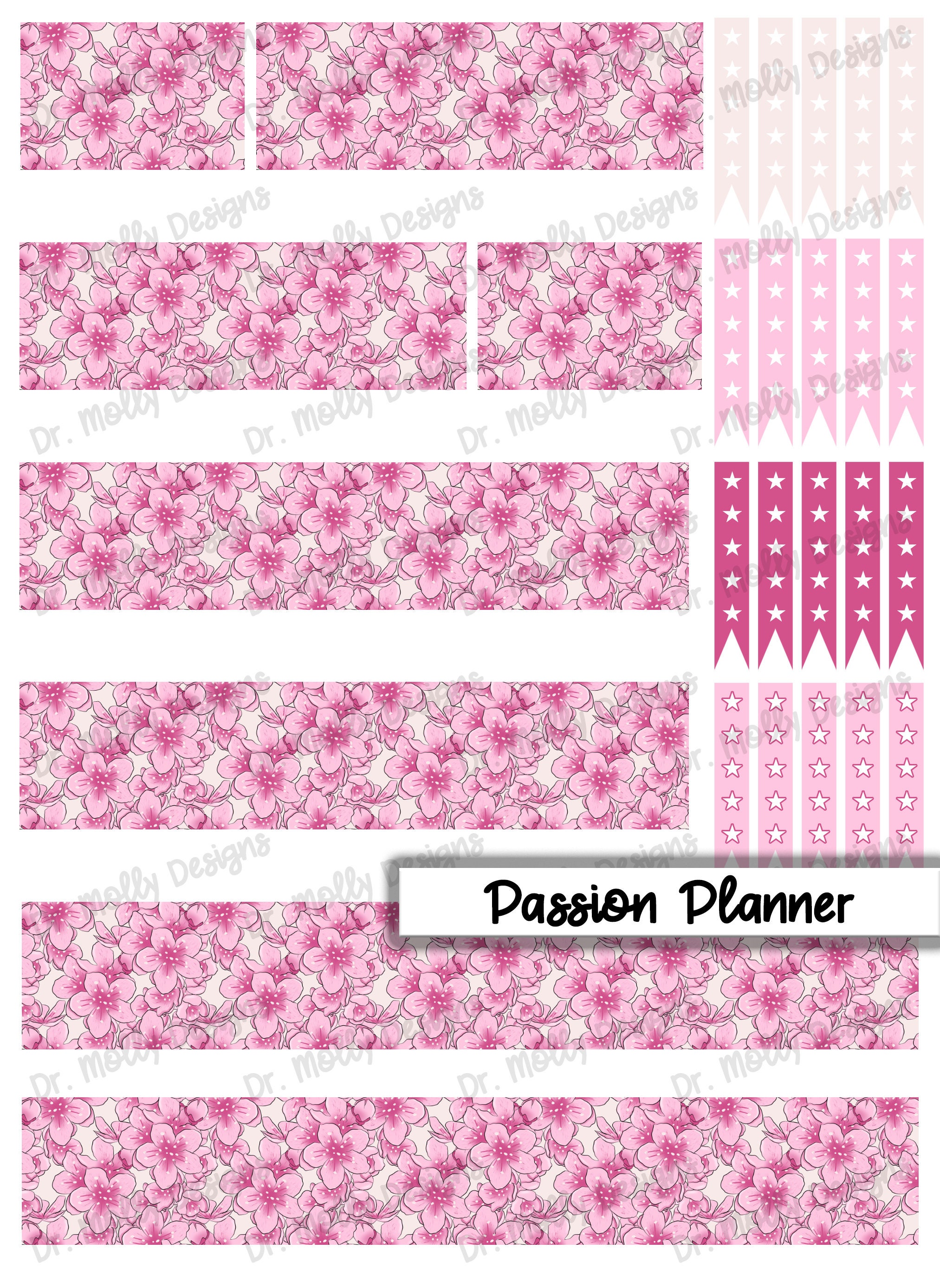 Cherry Blossom | MONTHLY Passion Planner | Printable Planner Stickers ...