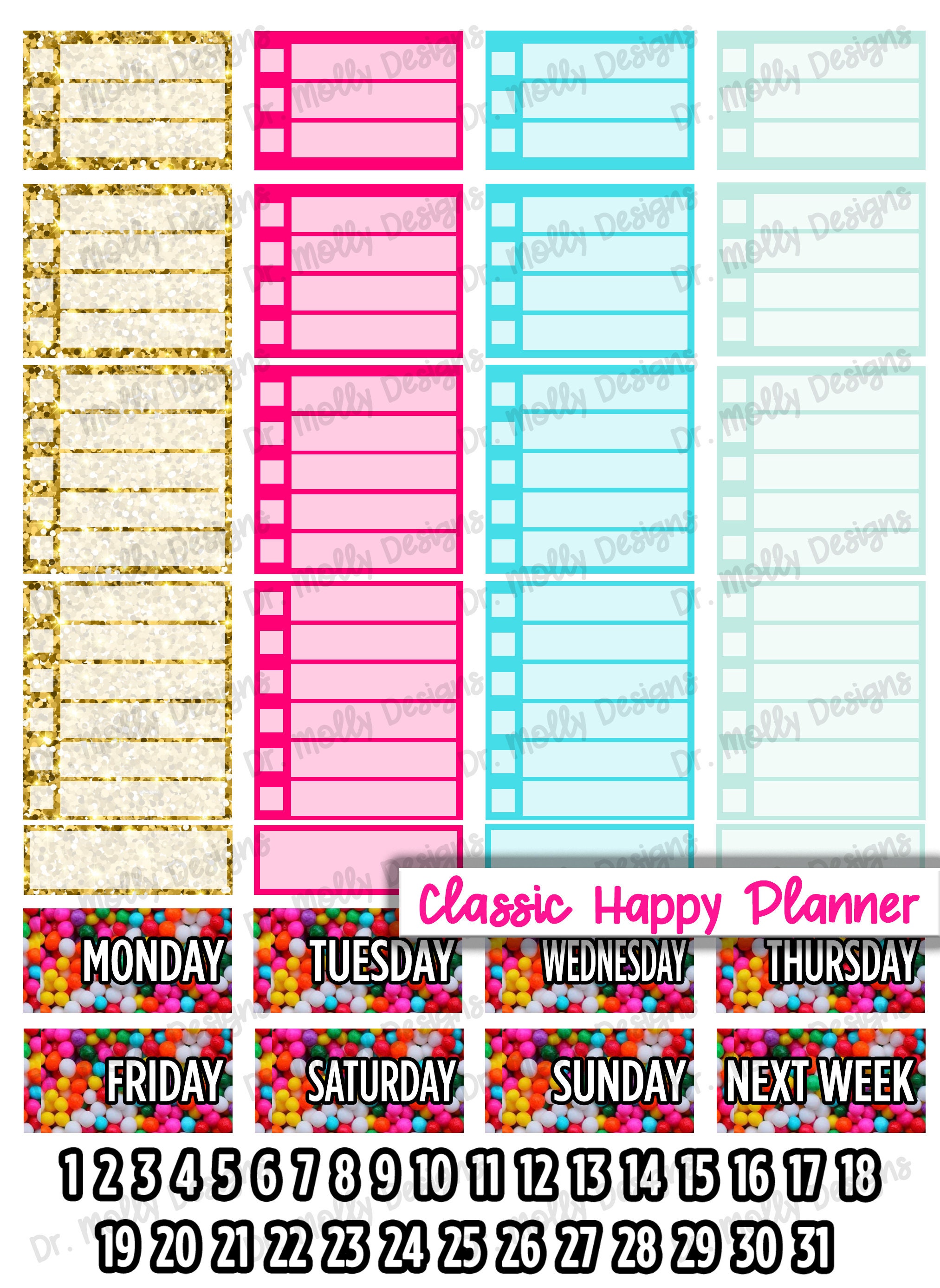 Kate Printable Weekly Planner Stickers Printable Happy Etsy