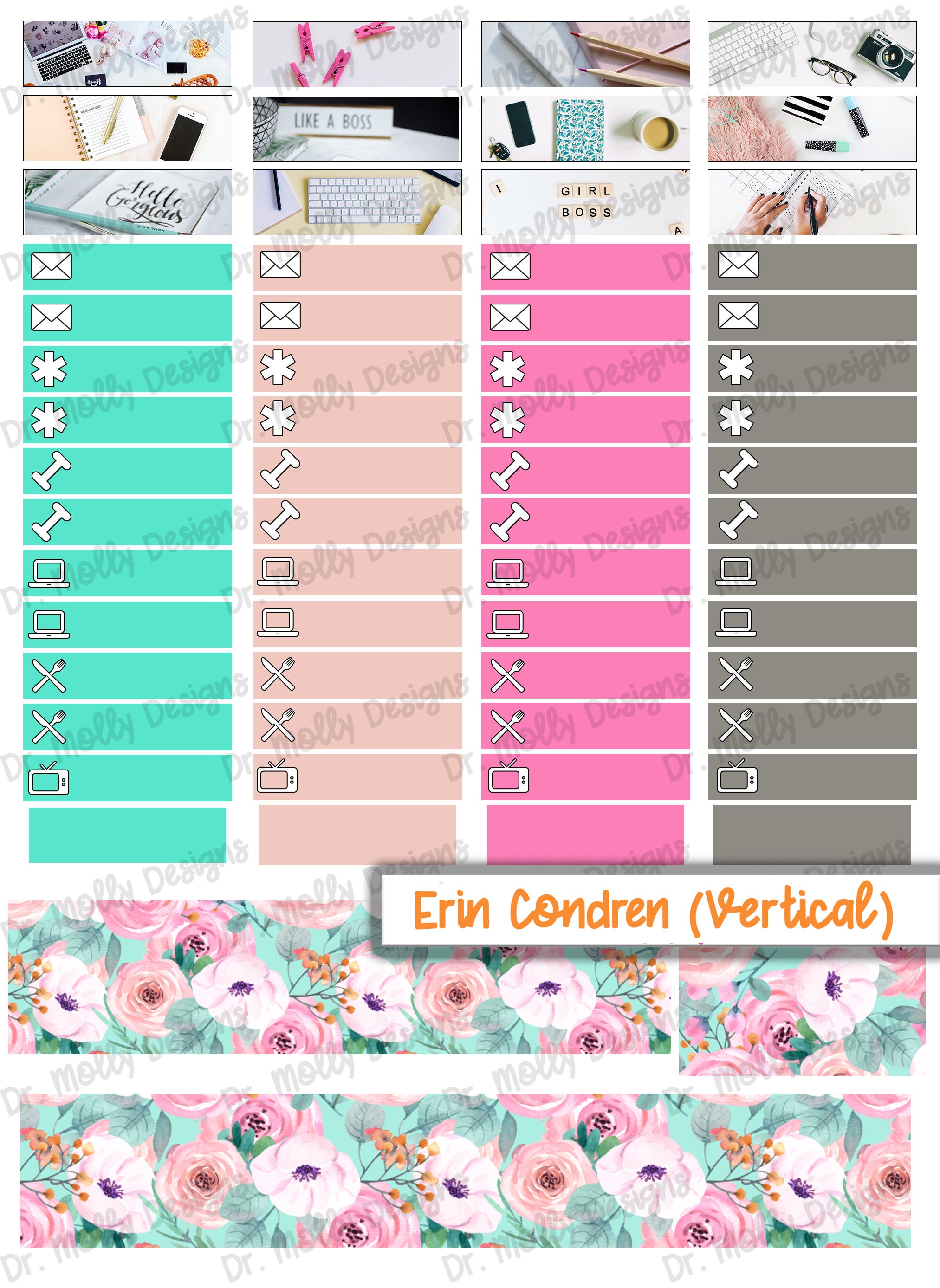 Girl Boss | Erin Condren Vertical Planner | Printable Erin Condren ...